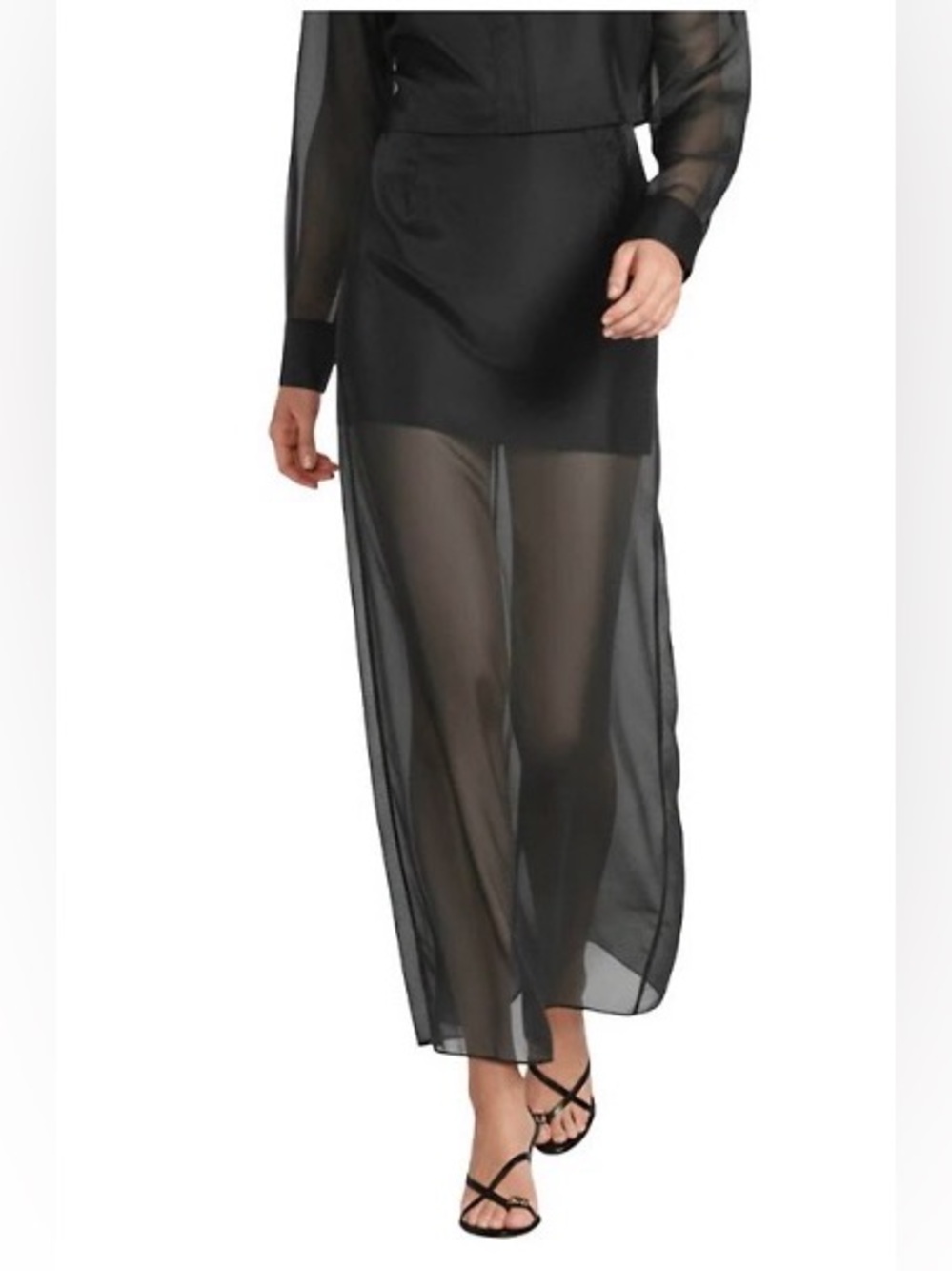 🆕 ANTONIO MELANI | Sheer Maxi Skirt with Satin Underlay